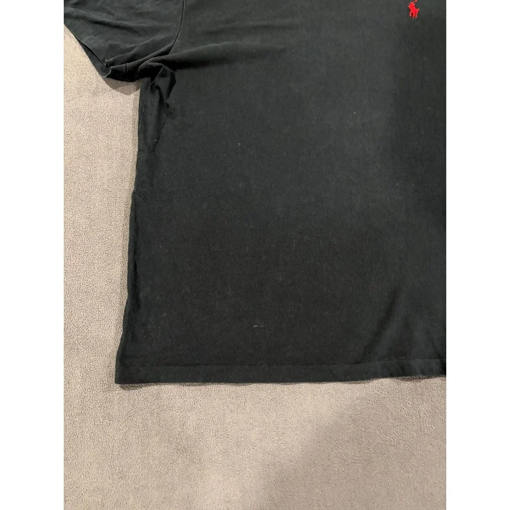Polo Ralph Lauren T Shirt Mens Medium Black Cotton Embroidered logo Short Sleeve